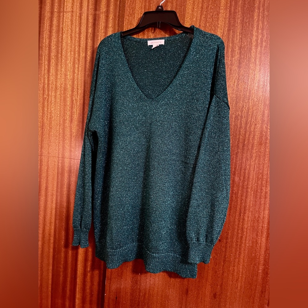 Sparkly Green Sweater, like new! XL